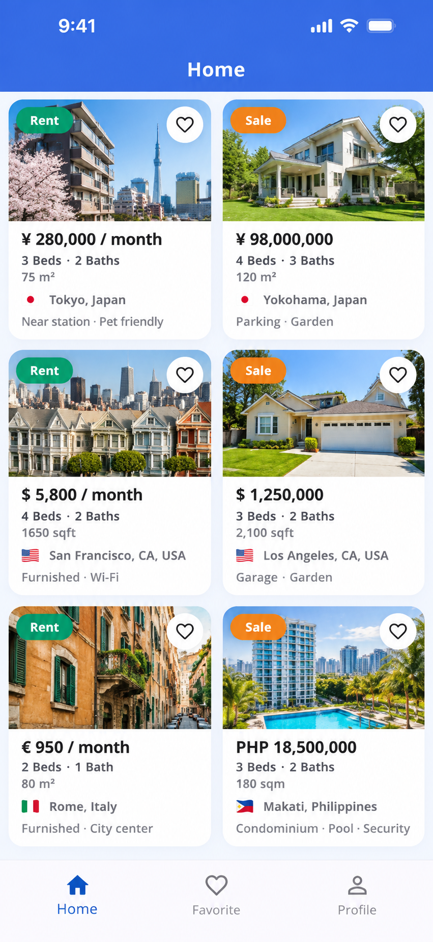 Rent & Sale application screenshot